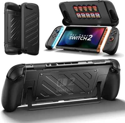 JSAUX Split PC0114 Beschermhoes voor Switch 2, TPU middenframe en PC voorkant, antislip ergonomisch handvat, ruimte voor 10