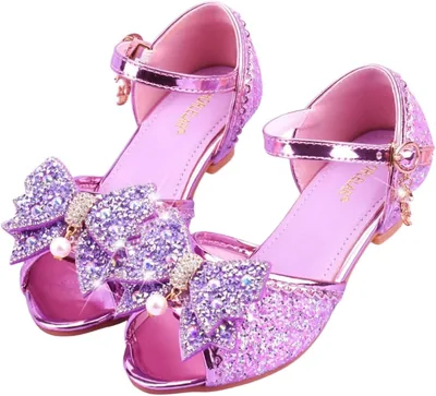 JZLIFE Pumps for Girls Sparkle Princess Little Heel Shoes, Mary Jane Style for Weddings & Parties – Best Deal