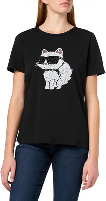 Karl Lagerfeld Women’s Short Sleeve Soft Logo T-Shirt – Best Deal