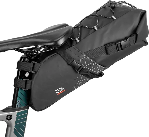 KEMIMOTO 11L Impermeabile Borsa Sella per Bicicletta con Riflettori e Supporto per Ciclismo Corsa MTB Mountain Bike – Sconto 35%