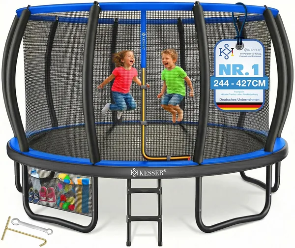 KESSER® Garten-Trampolin Durchmesser 244/305/366/427 cm, GS-Zertifizierung, für Kinder und Erwachsene bis 150 kg < Best Deal