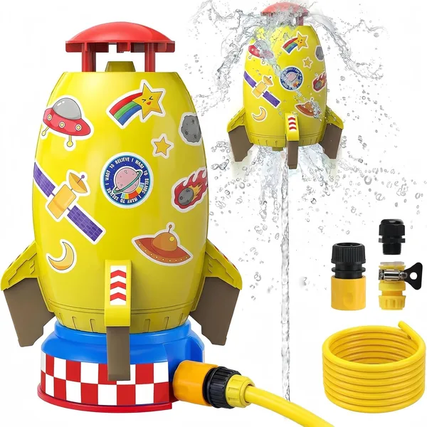 Kezidhp Wasserraketen Spielzeug für Kinder – Outdoor Rakete für Garten und Rasen, Geburtstagsgeschenk für Jungs