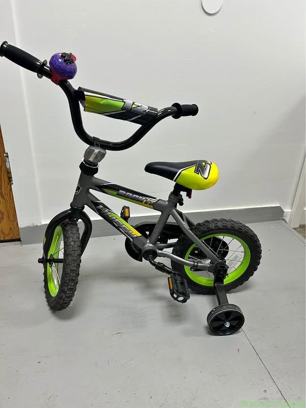 Kids bike with training wheels. 12” wheel