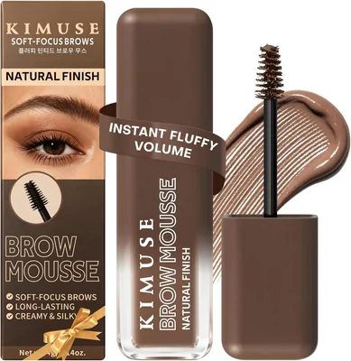 KIMUSE Fluffy Brow Mousse, Volumizing Tinted Eyebrow Gel, Waterproof & Long-Lasting Brow Gel Mousse,