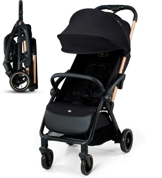 Kinderkraft APINO Liten Bugg, Reisvagon med Automatisk Folding, Enkelt att Klampa och Justerbar Ryggback, 7% Rabatt