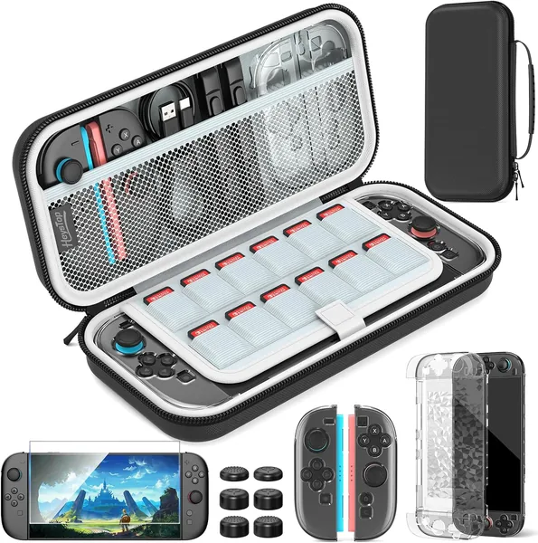 Kit de Accesorios HEYSTOP para Nintendo Switch 2, Maletín de Viaje con Protección de Pantalla, 5% de Descuento
