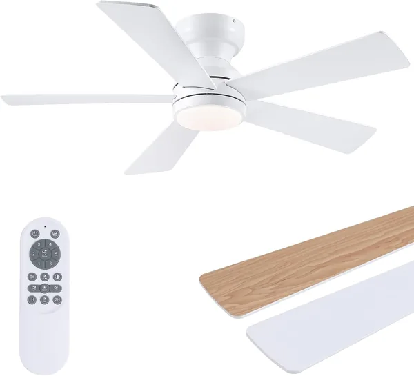 Kviflon Deckenventilator 8510 Weiß mit Fernbedienung Modernes Design