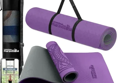 La Mente è Meravigliosa - Tappetino per Yoga e Pilates Non-Slip in TPE, 183 x 61 cm, Spessore 6 mm, con Custodia, Fascia per Spalla e E-Book in Italy