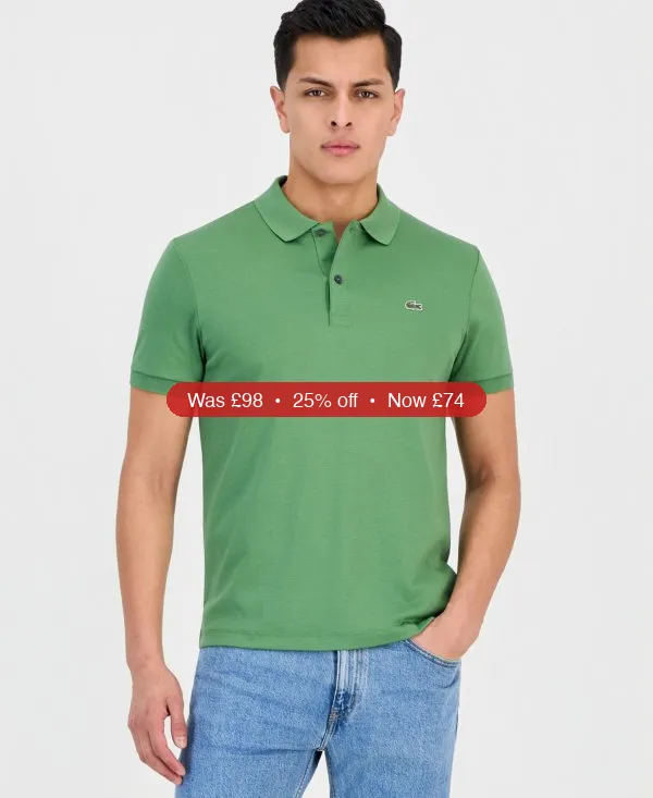 Lacoste Men’s Regular-Fit Soft Touch Polo Shirt – 25% Off