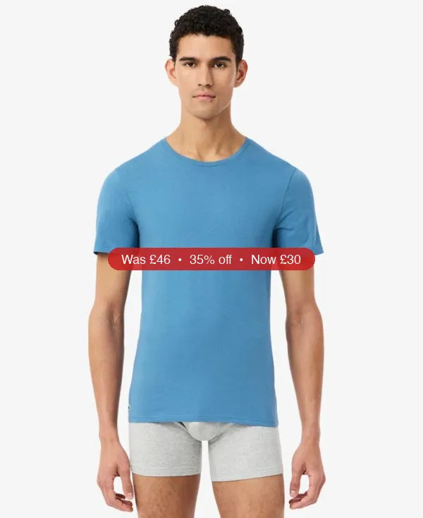 Lacoste Men’s Slim-Fit Crewneck T-Shirt, 3-Pack Gift Set – 35% Off