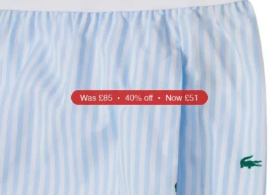 Free ad: Lacoste Men's Striped Short-Sleeve Shirt and Pajama Shorts, 2-Piece Set - 40% Off in United States. Lacoste Men's Striped Short-Sleeve Shirt and Pajama Shorts, 2-Piece Set - 40% Off in United States
