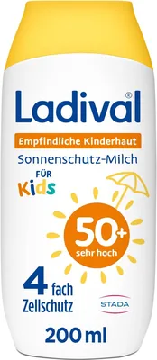 Ladival Sensible Kinder Sonnenschutzmilch SPF 50+ – Wasserdichte Sonnencreme für Babys und Kinder ab 6 Monaten | 83% Rabatt