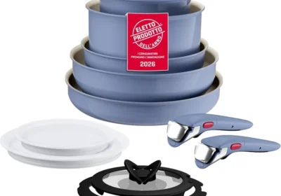 Lagostina Ingenio Pastel Non-Stick Padella Set, 11 Pezzi con Manico Rimovibile, Adatto per Induzione e Forno, Spazio Salvaspazio in Italy