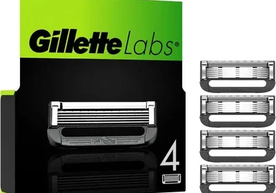 Lames de afeitar Gillette Labs para hombres - 4 unidades con barra exfoliante y afeiteador calentado - Mejor trato in Portugal