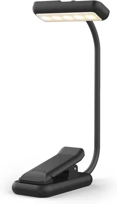 Lámpara de lectura GRIFEMA para libros en la cama, lámpara de libro con cabezal giratorio de 180° y clip de silicona, 10 LED recargable USB-C, 3 Colores