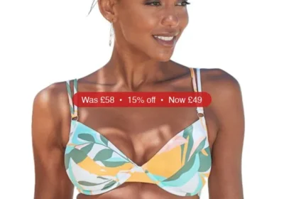 LASCANA Women's Printed Underwire Bikini Swimsuit Top Bra Sizing - 15% Off in United States