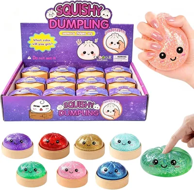 Last Page® 12pcs Mini Glitter Dumpling Squishy Stress Relief Set Best Deal