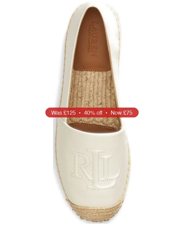 Lauren Ralph Lauren Women’s Cameryn Nappa Espadrilles Flats – 40% Off
