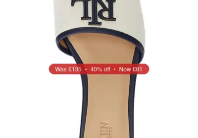 Lauren Ralph Lauren Women's Everley Leather-Trim Canvas Slide Sandals - 40% Off in United States
