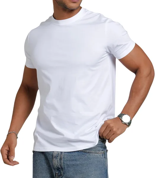 Le T-shirt homme Iconique à col rond Slim Fit – Coton doux respirant Sans étiquette – T-shirt Homme du S au 4XL