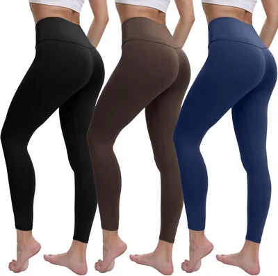 Leggins Deportivos OWANVION 3 Piezas para Mujer, Pantalones de Yoga con Control Abdominal, Cintura Alta, Elásticos