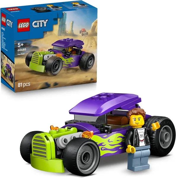 LEGO City Hot Rod – Racebil med Driver Minifigur och Faltbar Tavla – Utmärkt för Fin Motorik Övriging – Liten Geschenk