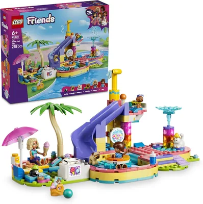 LEGO Friends – Journée fabuleuse au parc aquatique – Jouet miniature avec toboggan, 2 mini-poupées, 4 figures animales et accessoires