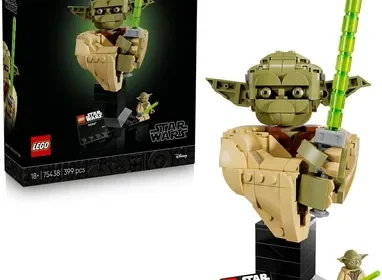 LEGO Star Wars 75438 Yoda Bust - DIY Sändare Modellkit med Grön Lichterstab & Jedi Meistern Minifigur - 17% Avrinkt in Sweden