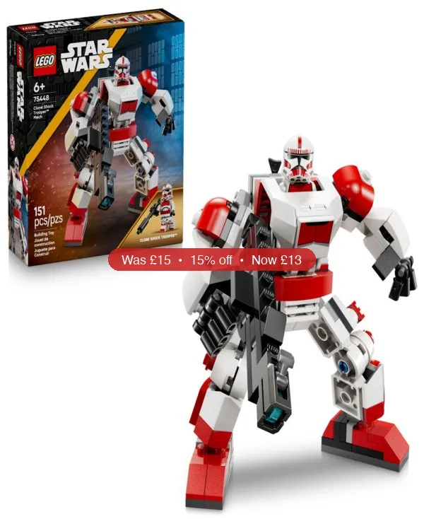 LEGO® Star Wars Clone Shock Trooper Mech Toy 75448, 151 Pieces – 15% Off