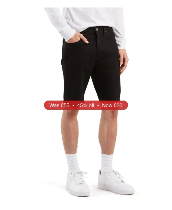 Levi’s Men’s 501™ Original Hemmed Stretch 9″ Jean Shorts – 45% Off