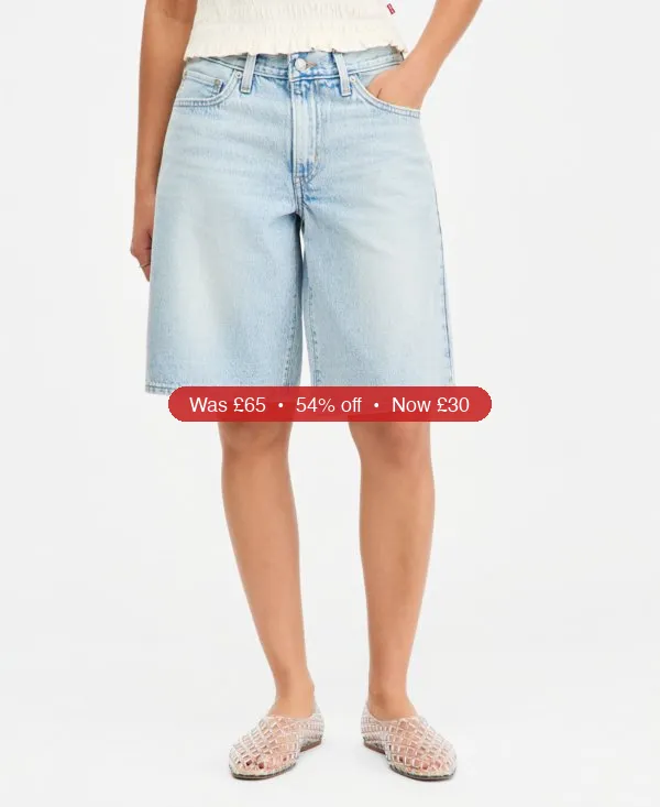 Levi’s Women’s Mid-Rise Baggy Jort – 54% Off