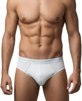 Liabel Men’s Cotton Briefs Set of 4 Reinforced Stitched Briefs, White/Black Multicolour, Best Deal