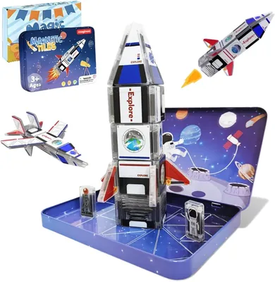 Maginoo 42PCS Mini Magnetic Tiles Space Rocket Set – Best Deal