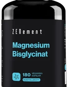 Magnesium Glycinat (Bisglycinat), Chelated Magnesium Supplimenter | 180 Vegan Premium Magnesiumkapslar (3 Månads Levering) in Sweden