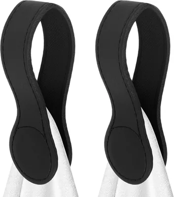 Magnetischer Handtuchhalter aus Leder – Kein Bohren erforderlich für Heizkörper und Küchen – Schwarze Pram-Klammern für Markise und Muslin