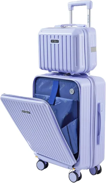 Maleta de cabina WYDEAZ 55 x 38 x 23 cm + Bolsa de aseo, Set Rigido ABS + PC Ligero con 4 Ruedas 360°, Apertura frontal, USB P – Mejor Oferta