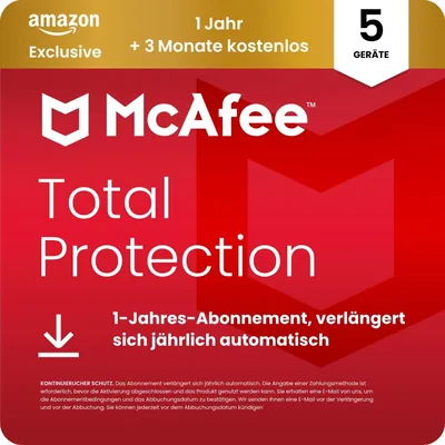 McAfee Total Protection 2023 | Exklusiv bei Amazon | Schutz für 5 Geräte | VPN-Passwortmanager