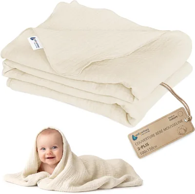 Medi Partners Muslin Babydecke 100 x 150 cm – Sommer-Babydecke aus dünnem, kuscheligem Material