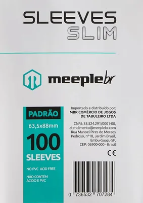 MeepleBR Sleeves SLIM – PADRÃO (63x88mm), Protetores de Cartas para Jogos de Tabuleiro