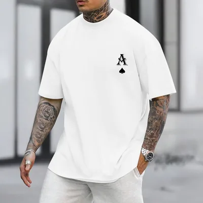 Men’s Vintage Oversize Poker Ace of Spades Tee – Best Deal