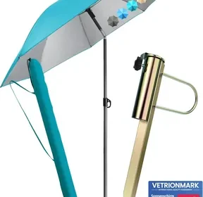 Menz Strandmarke Sonnenschutz Strand 3-in-1 Set - UPF 50+ Strandschirm 180 cm + Stabile Markensonde + Robustes Pa in Croatia