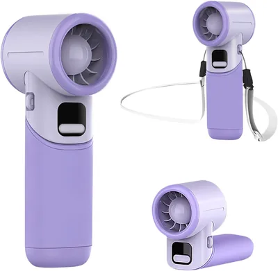 Mertturm Mini Ventilateur Portable 3600mAh USB Rechargeable [11h de fraîcheur], Pliable pour Bureau/Tableau de Bord avec Affichage LED/5 Speeds