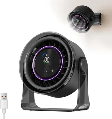 MERTTURM USB Turbo Desk Fan – 100 Speeds Quiet Table Fan with Strong Airflow, 360° Rotation – Best Deal