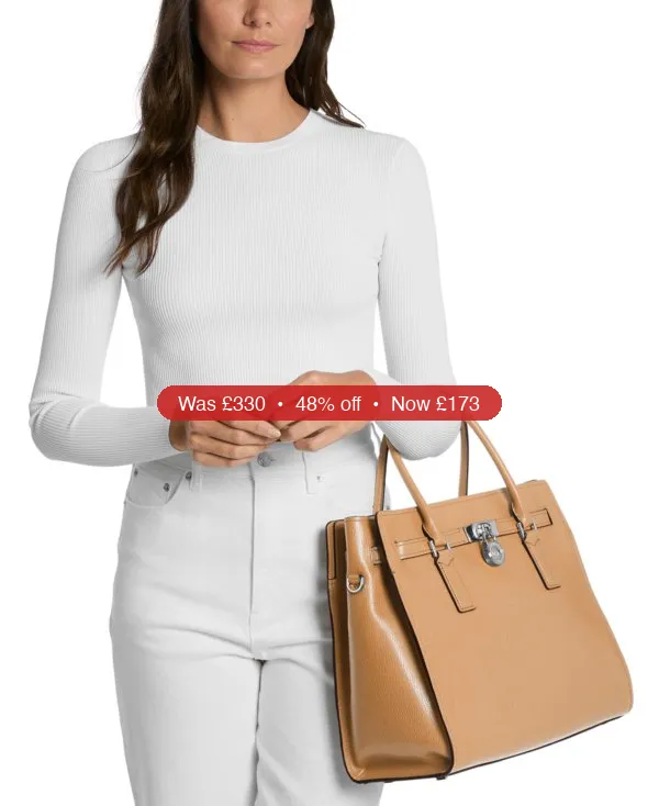 MICHAEL Michael Kors Michael Kors Hamilton Moderne Large Leather Satchel Bag – 48% Off