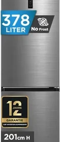 Midea Kühlschrank mit Gefrierschrank, 378L Kühl-Gefrier-Kombination (256L + 122L), leiser 29 dB, Inverter-Kompressor, NoFrost, Metall in Slovenia