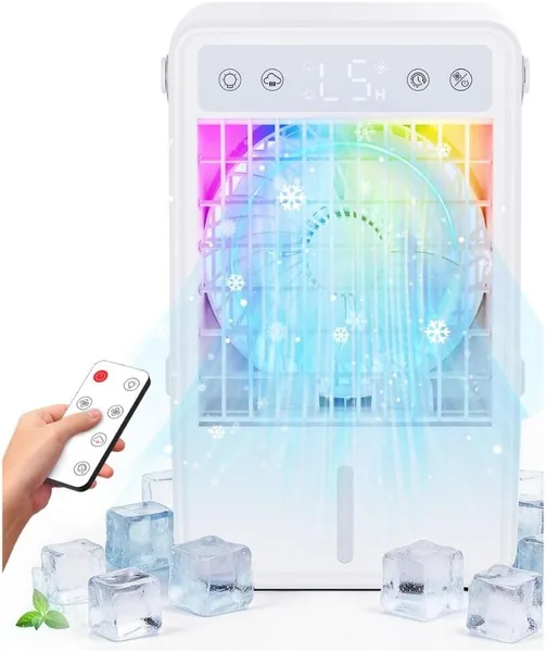 Mobiles Klimagerät – Kompakter Luftkühler mit 1500ML Wasserkühlung, USB & Fernbedienung, 3 Modi