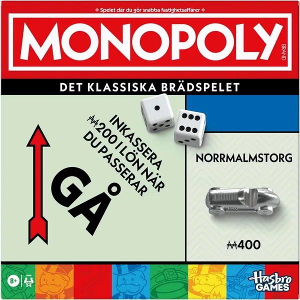 Monopol spel med lagringstray och större spelhuvud – Svensk version (35% Off)