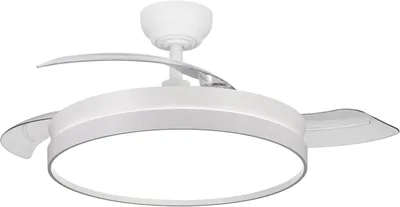 NARVI - Ventilador de techo NANTES Ø 50 cm | Control remoto | 3 Láminas transparentes | Iluminación LED ajustable de 60W | Motor DC eficiente in Portugal