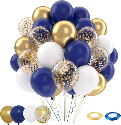 Navy Blue Gold Balloons Set, 50 pcs – Best Deal