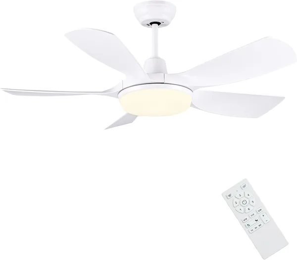 Newday Deckenventilator mit Licht und Fernbedienung, 106 cm, Weiß